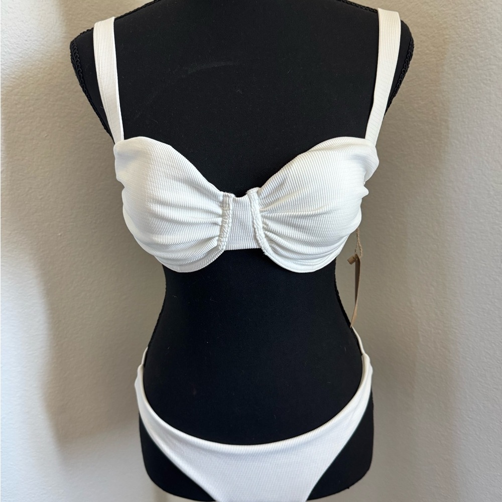 White Women's Swimwear Bikini Set